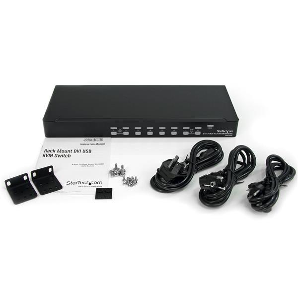 StarTech.com SV831DVIU KVM-switchar Rackmontering Svart