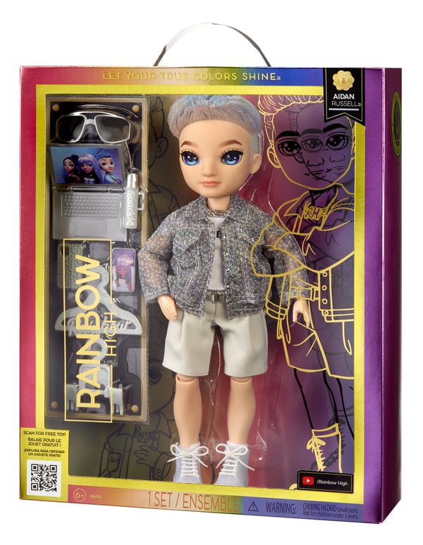 Rainbow High Purple Fashion Doll- Aidan Russell