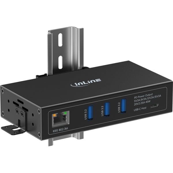 InLine 35396I gränssnittshubbar USB 3.2 Gen 1 (3.1 Gen 1) Type-C 5000 Mbit/s Svart