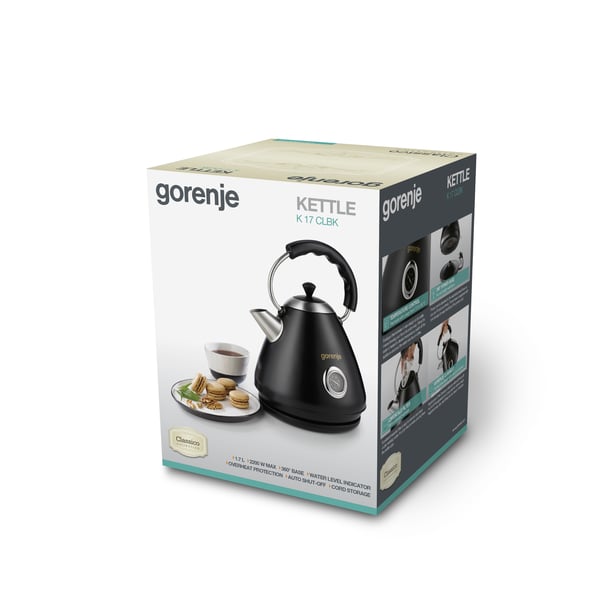 Gorenje K17CLBK vedenkeitin 1,7 L 2200 W Musta
