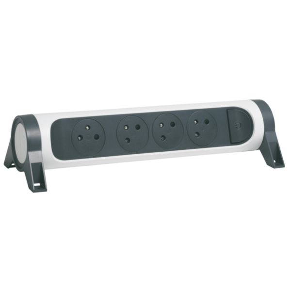 HELMO Premium løs drejelig 4x2P+ uden ledning (bærbar stikdåse) hvid/grafit 049465