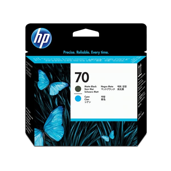 HP 70 - Syaani, mattamusta - Tulostuspää - DesignJet HD Pro MFP:lle