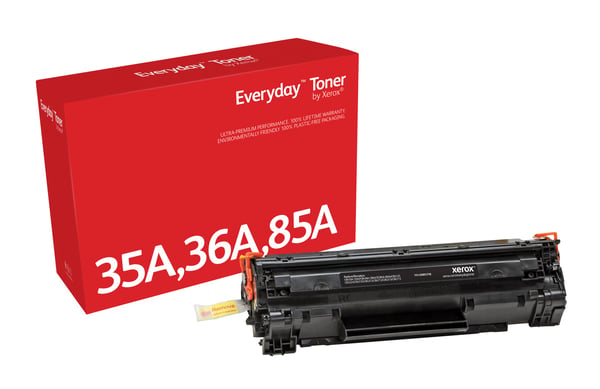 Everyday™ Mustavalko Toner by Xerox compatible with HP 35A 36A 85A (CB435A/ CB436A/ CE285A), Standard capacity