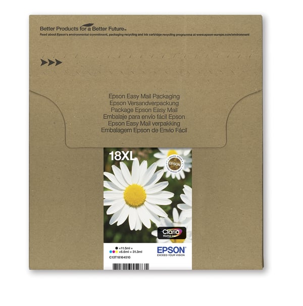 Epson Daisy 18XL Päivänkakkara Claria Home, moniväripakkaus, 4 väriä, EasyMail