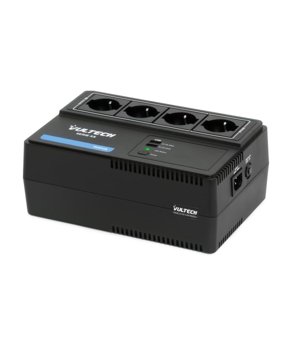 Vultech UPS700VA-XS UPS-enhed Interaktivt indgangsstik 0,7 kVA 390 W 4 AC stikkontakt(er)