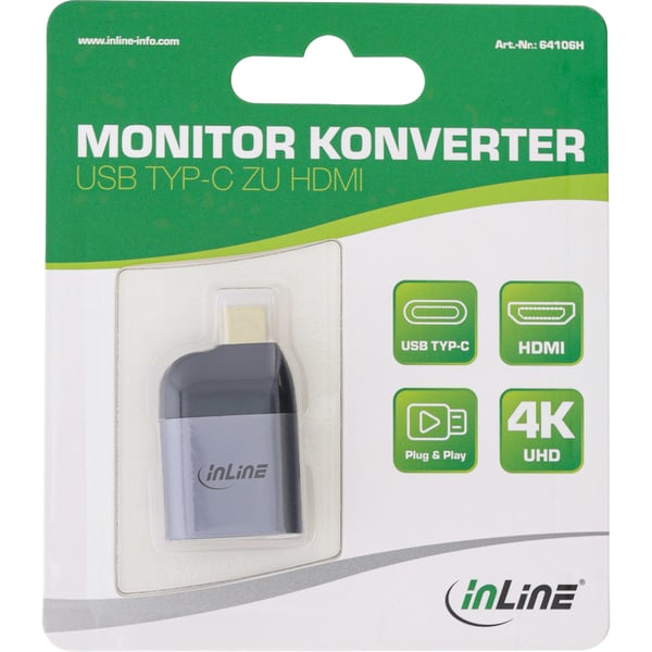 InLine 64106H videokabel adapter Grå