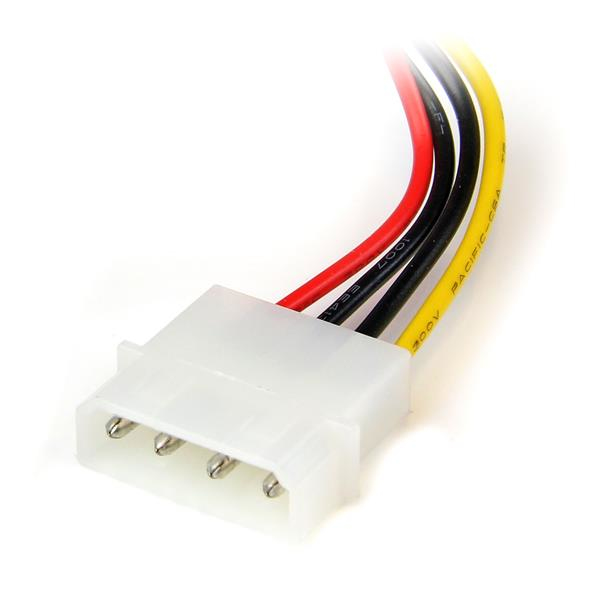 StarTech.com 15 cm 4-Pin Molex til SATA-kabel venstrevinklet - Han/hun - Strømforsyning - SATA-strøm