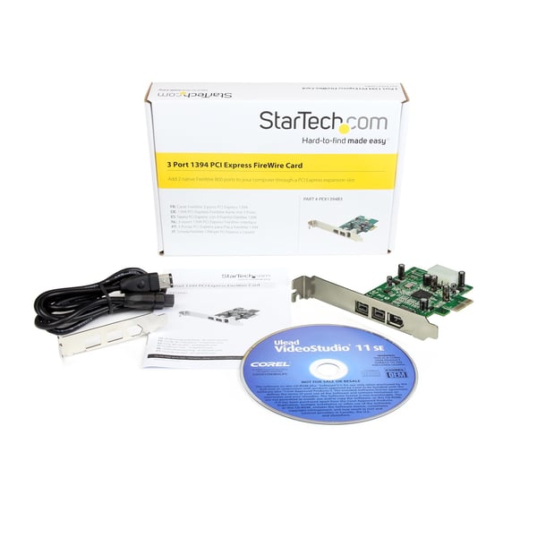 StarTech.com 3-portars 800+400 FireWire PCI Express-gränssnittskort Combo