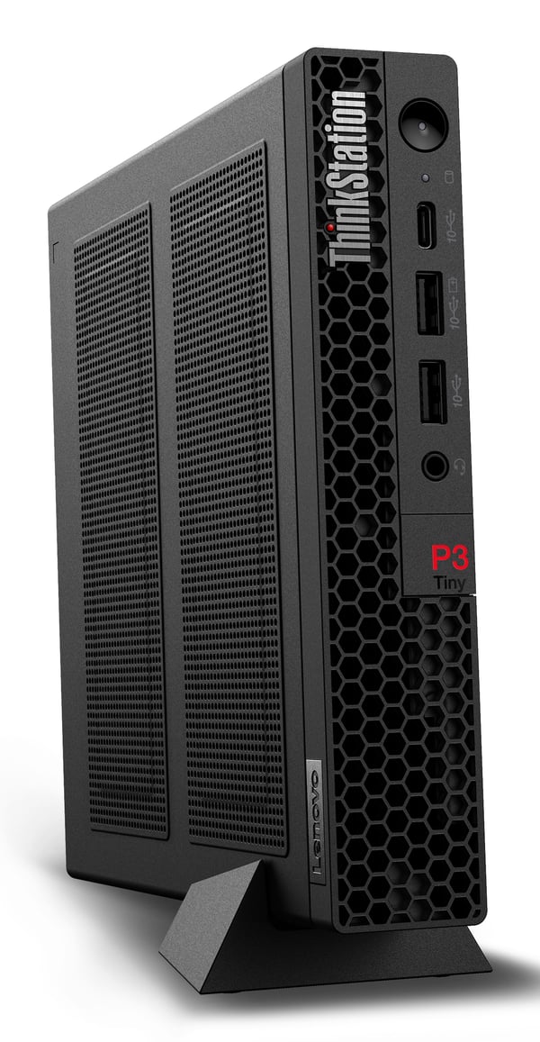 Lenovo ThinkStation P3 Tiny Intel® Core™ i7 i7-14700 16 GB DDR5-SDRAM 512 GB SSD NVIDIA T400 Windows 11 Pro Mini PC Työasema Musta