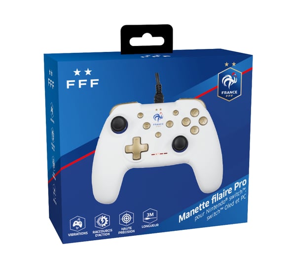 Konix KX FFF SWITCH/PC PAD WHITE Guld, Hvid USB Gamepad Analog/digital Nintendo Switch, PC