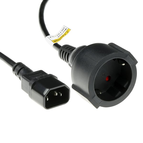 ACT AK5219 strömkablar Svart 0,6 m C14 coupler Strömkontakt typ F