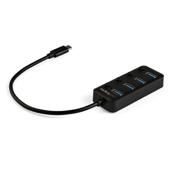 StarTech.com 4-portars USB-C-hub - 4x USB-A med individuella på/av-knappar StarTech.com 4-portars USB-C-hub - 4x USB-A med individuella på/av-knappar