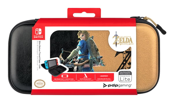 PDP Slim Deluxe: Hyrule Hero Link Hårdt etui Nintendo Sort, Guld