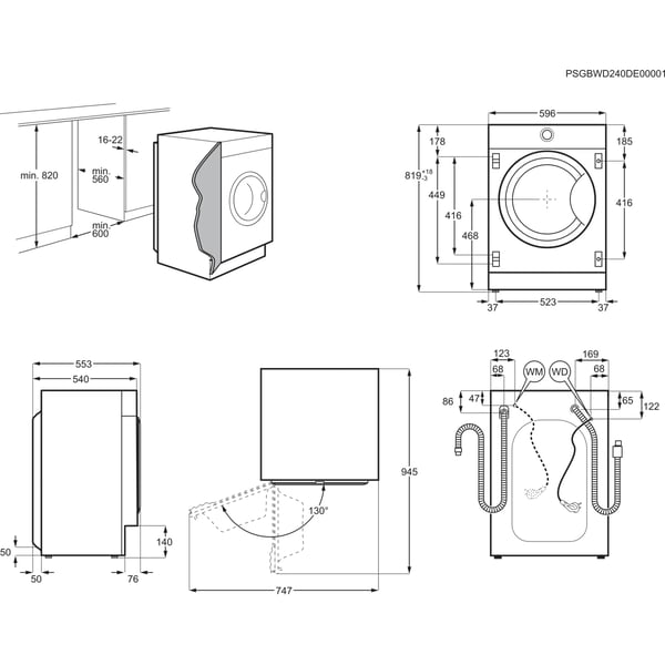 Electrolux EW7F8ABI vaskemaskine Front-læsning 8 kg 1400 rpm Hvid