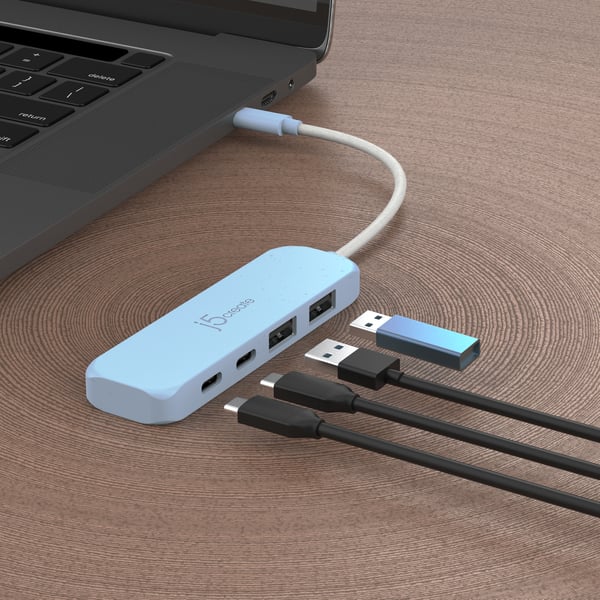 j5create Miljövänlig USB-C till 4-portars hubb för typ-C och typ-A Gen 2