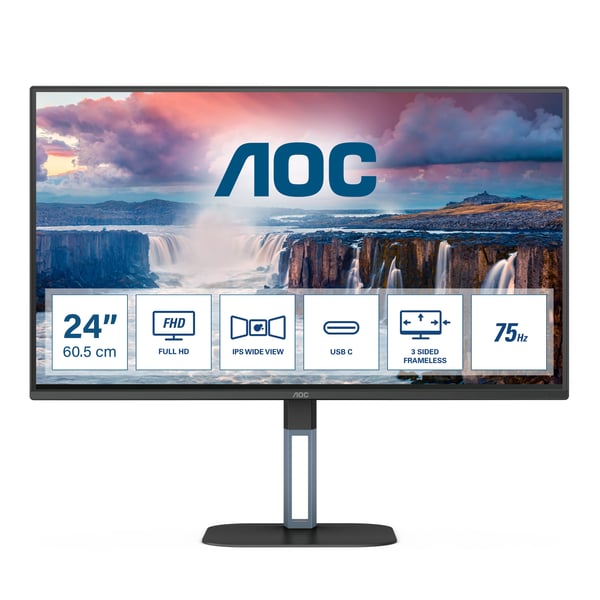 AOC V5 24V5CE/BK platta pc-skärmar 60,5 cm (23.8") 1920 x 1080 pixlar Full HD LED Svart AOC V5 24V5CE/BK platta pc-skärmar 60,5 cm (23.8") 1920 x 1080 pixlar Full HD LED Svart