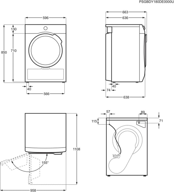 AEG Series 8000 TR8GK82W tørretumbler Fritstående Front-læsning 8 kg Hvid