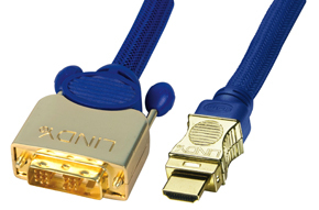 Lindy HDMI-DVI Premium GOLD 0.5m 0,5 m DVI-D Sininen