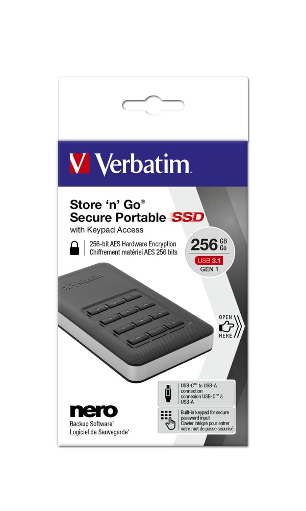 Verbatim Store'n'Go 256 GB USB Type-C 3.2 Gen 1 (3.1 Gen 1) Musta, Hopea