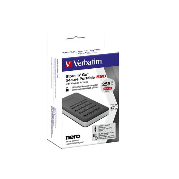 Verbatim Store'n'Go 256 GB USB Type-C 3.2 Gen 1 (3.1 Gen 1) Musta, Hopea