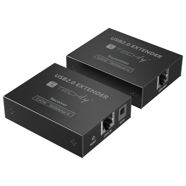 Techly IUSB-EXTEND1504P AV-signaalin jatkaja AV-lähetin ja -vastaanotin Musta