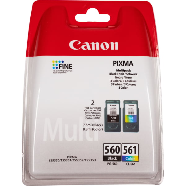 Canon PG-560/Cl-561 bläckpatroner 2 styck Original Standardavkastning Svart, Cyan, Magenta, Gul