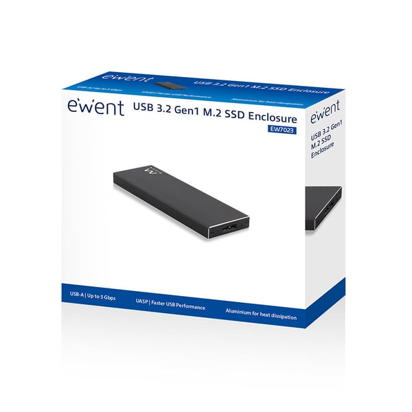 Ewent EW7023 Hölje för lagringsenheter SSD-inkapsling Svart M.2