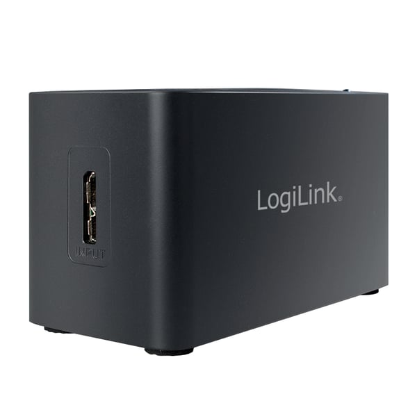 LogiLink CR0042 kannettavien tietokoneiden telakka ja porttitoistin Langallinen USB 3.2 Gen 1 (3.1 Gen 1) Type-A Musta
