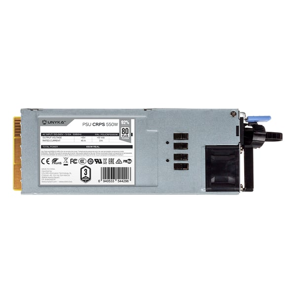 UNYKAch PSUCRPS550WR virtalähdeyksikkö 550 W 24-pin ATX Hopea