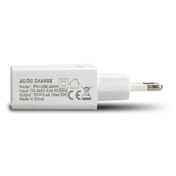 Techly IPW-USB-24WH Bærbar Enhed Oplader Universal Hvid AC Intern
