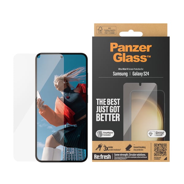 PanzerGlass ® Screen Protector Samsung Galaxy S24 | Ultra-Wide Fit w. EasyAligner Kirkas näytönsuoja 1 kpl