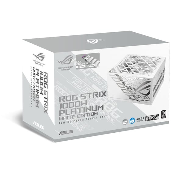 ASUS ROG -STRIX-1000P-GAMING-WHITE-E virtalähdeyksikkö 1000 W 20+4 pin ATX ATX Valkoinen