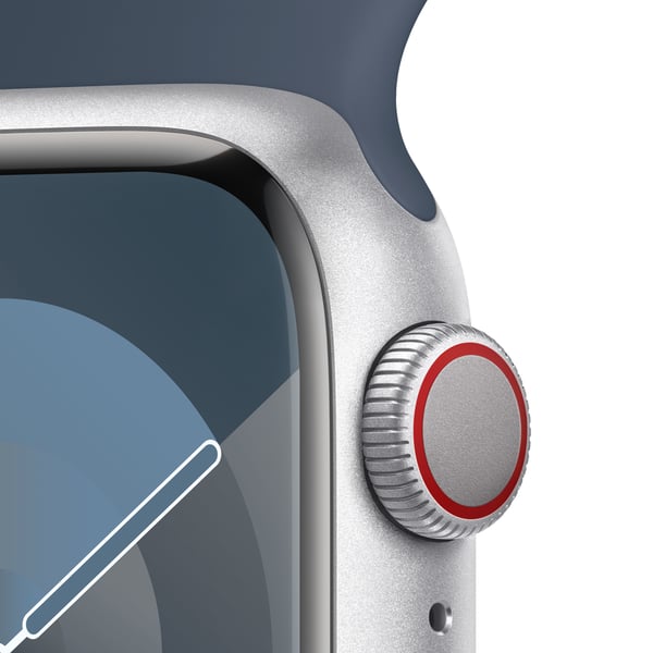 Apple Watch Series 9 41 mm Digital 352 x 430 pixlar Pekskärm 4G Silver Wi-Fi GPS
