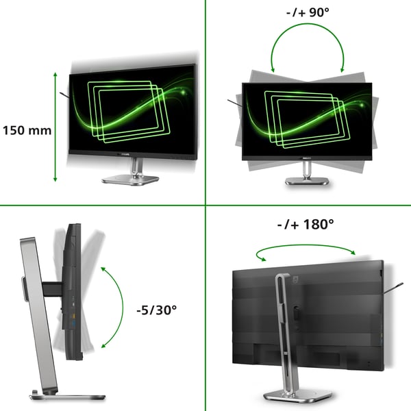 Philips 5000 series 27B2G5601/00 tietokoneen litteä näyttö 68,6 cm (27") 2560 x 1440 pikseliä Quad HD LCD Musta