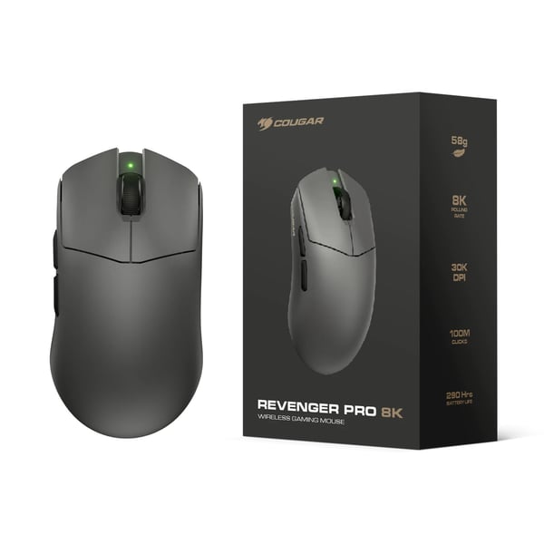 COUGAR REVENGER PRO 8K hiiri Pelaaminen Oikeakätinen RF Wireless + Bluetooth + USB Type-C Optinen 30000 DPI