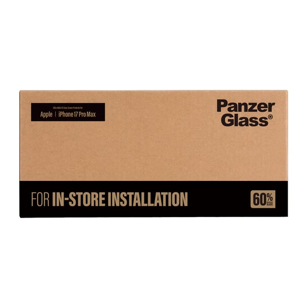 PanzerGlass ® Skærmbeskyttelse iPhone 2026 Pro Max | 17 Pro Max | Ultra-Wide Fit til FastFit Installation Machine