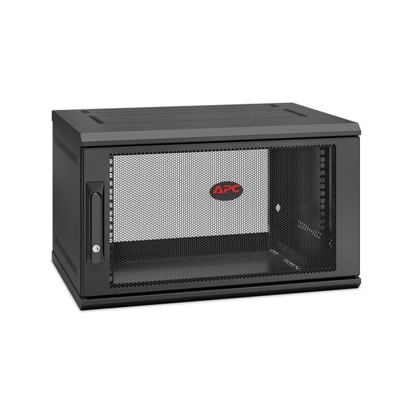 APC NetShelter WX 6U Single Hinged Wall-mount Enclosure 400mm Deep Vægmonteret stativ Sort