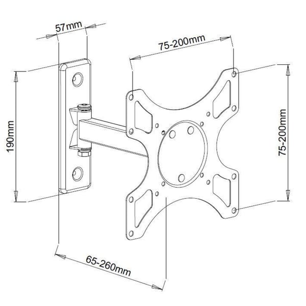 Techly ICA-LCD 2901 TV-kiinnike 94 cm (37") Musta