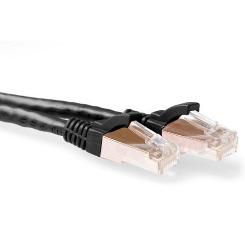 ACT RJ-45/RJ-45, Cat.6a, 0.5m netværkskabel Sort 0,5 m Cat6a
