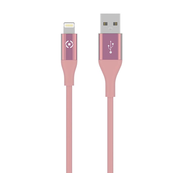 Celly USBLIGHTCOL3MPK Lightning kabel 3 m Lyserød