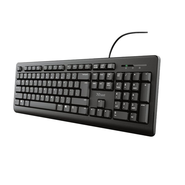 Trust TK-150 Kablet Tastatur Dansk, QWERTZ Sort med numerisk tastatur (23983)