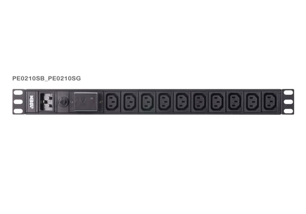 ATEN PE0210SG-AT-G strømforsyningsenhed (PDU) 10 AC stikkontakt(er) 1U Sort