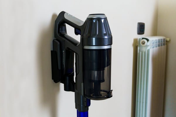 Pyramidea AS12PRO upprättstående dammsugare och elektrisk sopborste Skaftdammsugare, 2-i-1 Batteri Torr HEPA Utan påse 160 W Blå, Grå