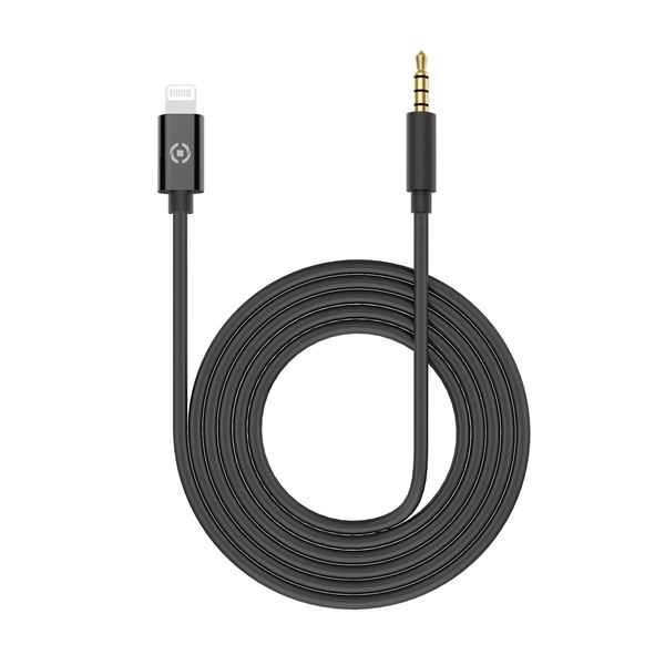 Celly USBLIGHT35MMBK kabel til mobiltelefon Sort 1 m 3.5mm Lightning