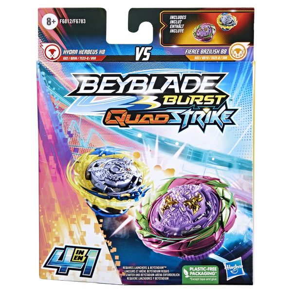 Beyblade Hydra Kerbeus K8 VS Fierce Bazilisk B8 Battle-snurrleksak