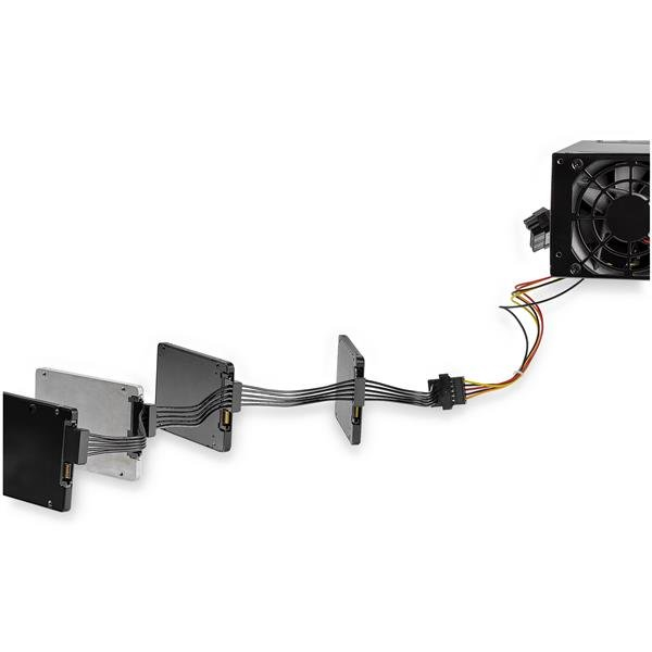 StarTech.com 4x SATA-Splitter Adapterkabel - 4-vägs Serial-ATA Kabel - Nät-Splitter - SATA-Strömkontakt