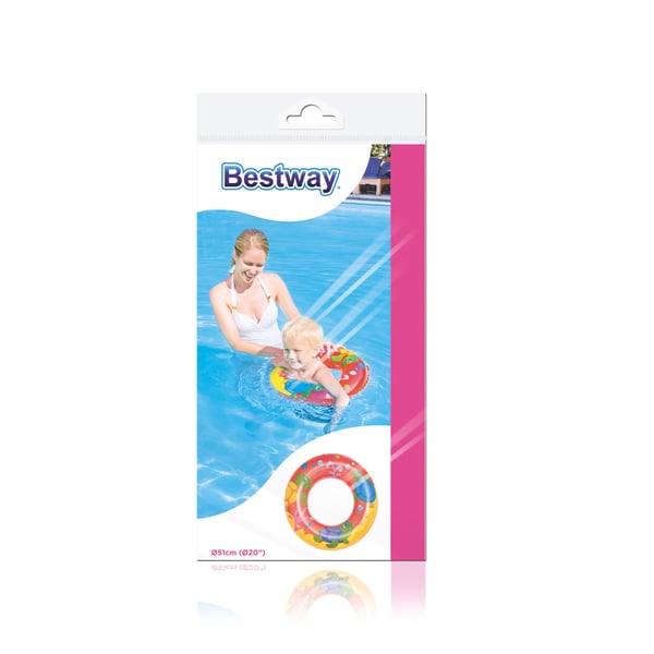 Bestway 36113 pool- och badmadrass Blå, Orange, Gul Mönstrad Vinyl Badring