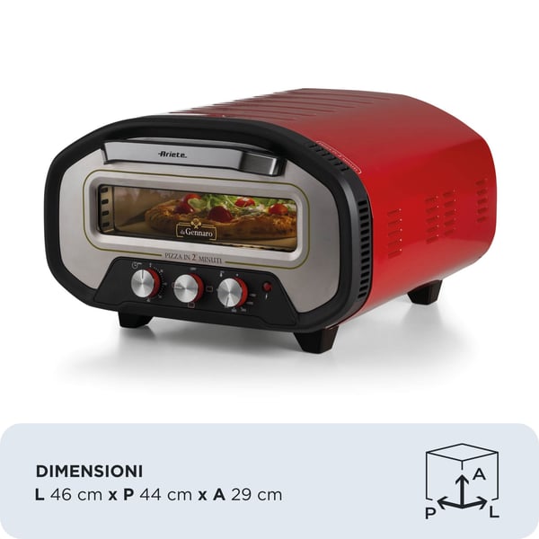 Ariete 3901/00 pizza fremstiller & ovn 1 pizza(er) 2200 W Rød