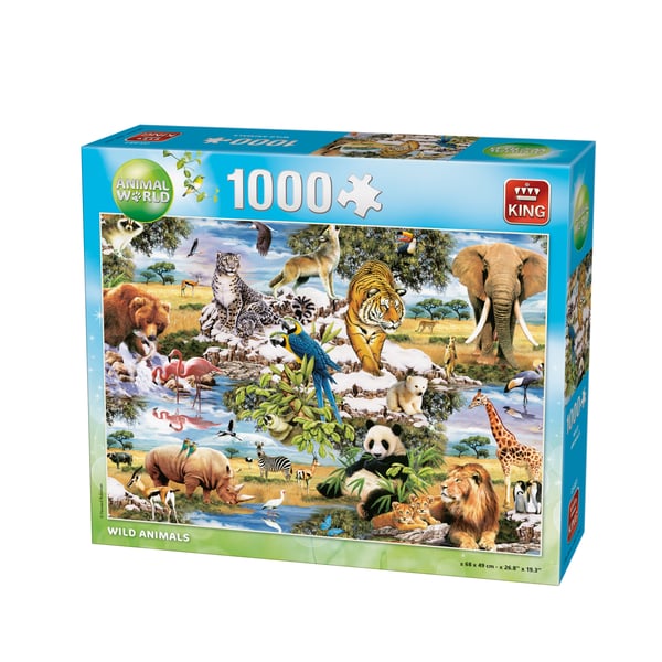 King Animal World Wild Animal 1000 pcs Puslespil 1000 stk Dyrelivet
