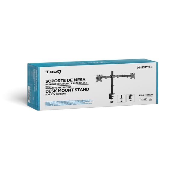 TooQ DB1232TN-B skærmbeslag og -stativer 81,3 cm (32") Skrivebord Sort